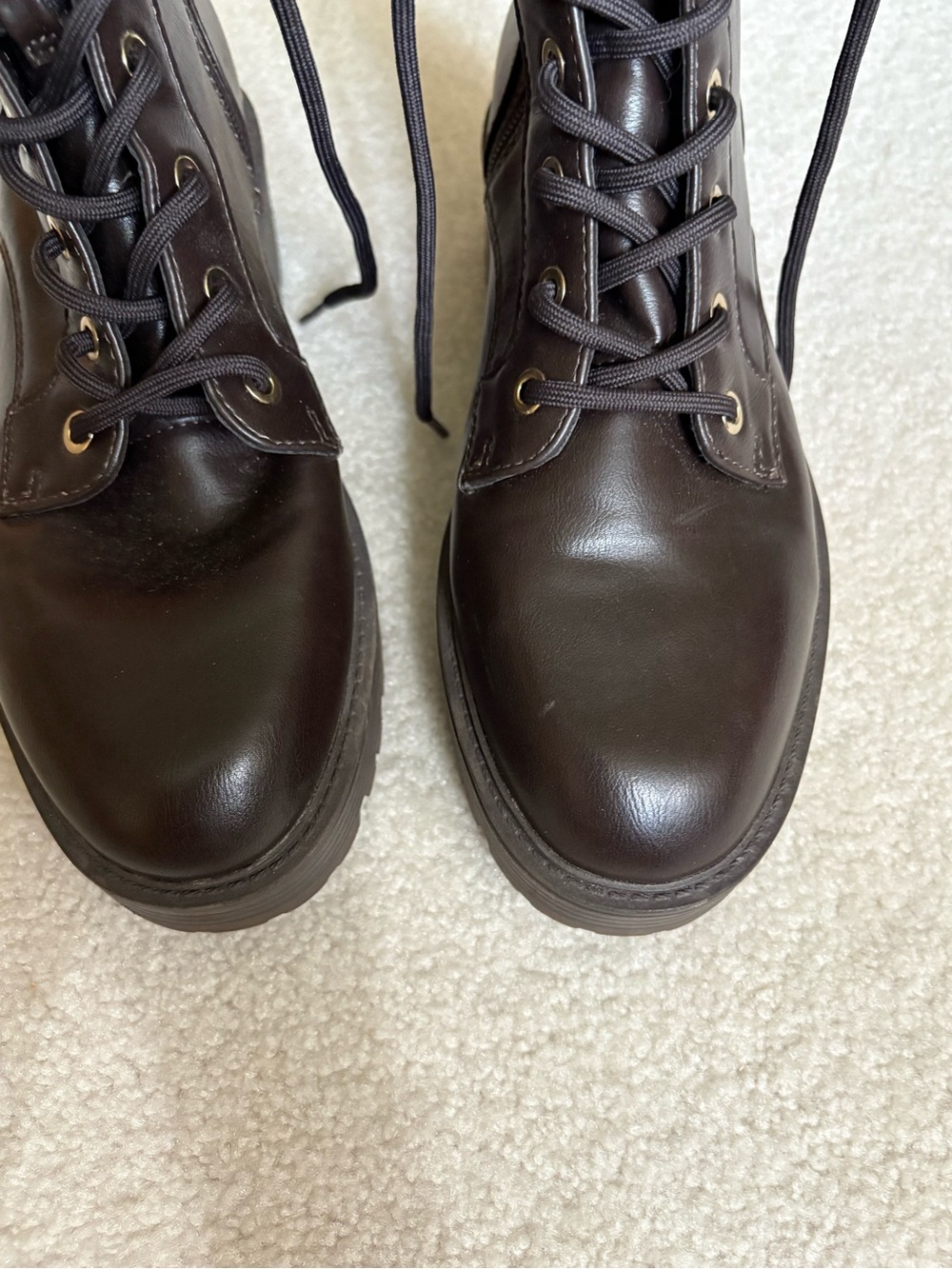 NWOT GUESS Combat Boots Dark Brown Women's Size 9 - Picture 8 of 14